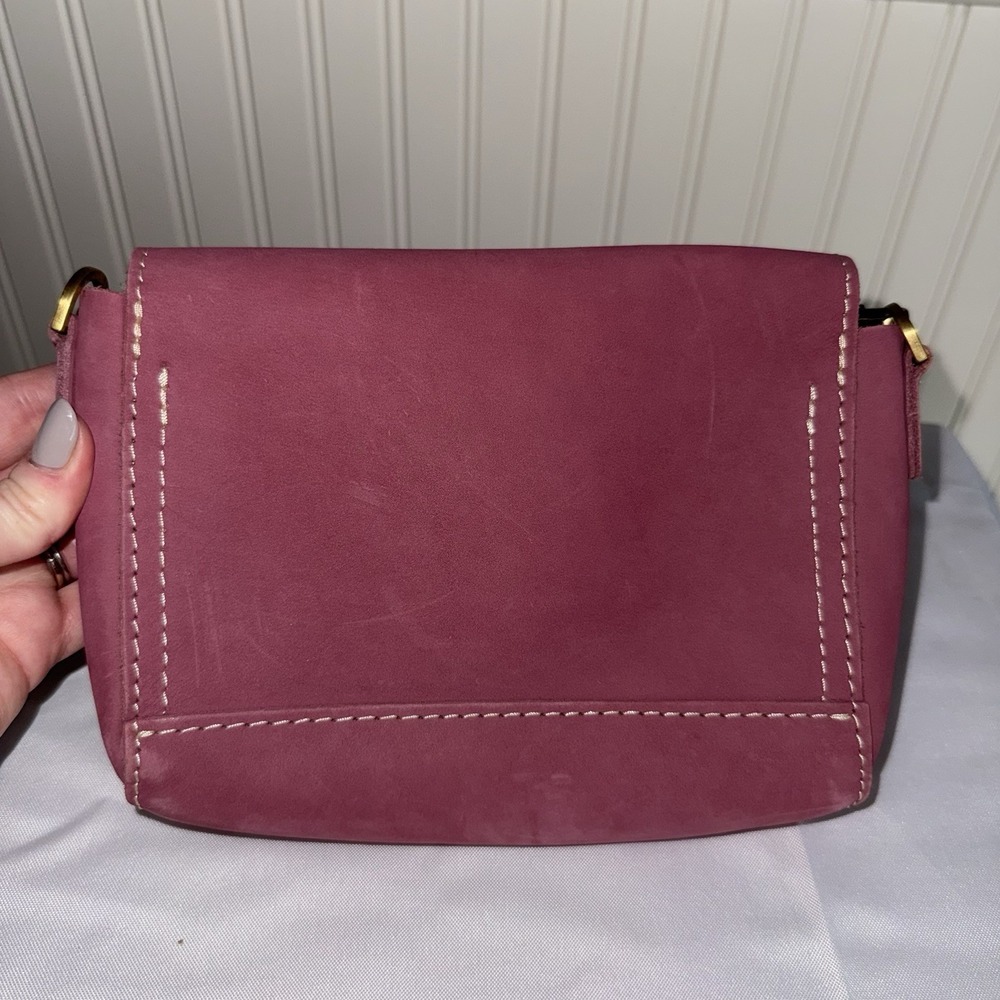 Portland Leather Goods Leather Purse Metro Mini Crossbody Foxglove Dusty Pink - Picture 3 of 12